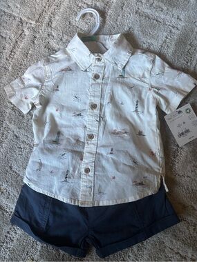Little Planet by Carter's Organic Baby Boys'  Solid Coordinate Set - 12M: